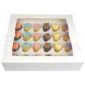 Mini Cupcake Schachtel Cupcake weiss, mit Einleger, für 24 mini Cupcakes,
