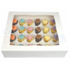 Boîte à cupcake mini blanche, pour 24 pièces avec séparateur