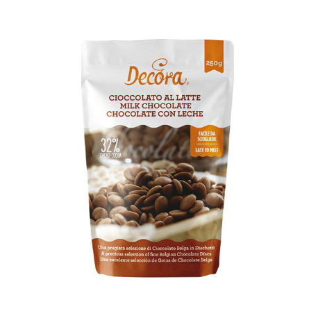Decora - Chocolate drops, milk chocolate (32% cocoa), 250 g