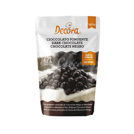 Decora - Schokoladen Drops, Edelbitter-Schokolade (62% Kakao), 250 g