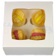 Boîte à cupcakes mini blanche, pour 4 pièces avec séparateur