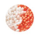 Decora - White pearl and orange pistils, 288 pieces