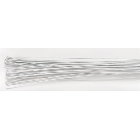 Culpitt- White Cloth Covered Wire for Flowers, 22 Gauge (0.7mm), env. 36 cm, 20 pieces