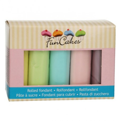 Funcakes pâte à sucre couleurs pastel, 5 x 100 g