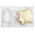 Decora Plastic mold for chocolate Easter Bunny, 2 cavities
