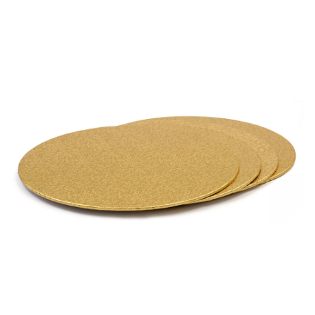 Cake board golden,  30 cm diameter, 3 mm thick
