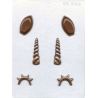 CK - Moule en plastique rigide pour chocolat set licorne, 6 cavités