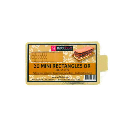 Kuchenplatte rechteckig golden, 90 x 55 mm, 20 Stück