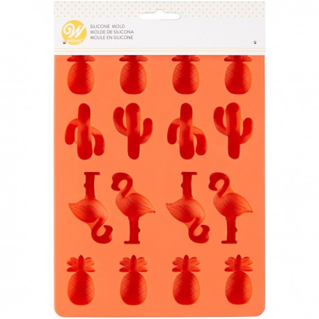 Wilton - moule en silicone - Cactus, ananas & flamant rose