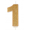 Kerze golden Funkeln Nummer 1