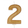 Bougie pailletée dorée numéro 2