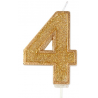 Kerze golden Funkeln Nummer 4