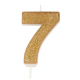 Candle gold sparkle number 7