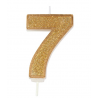 Candle gold sparkle number 7
