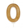 Kerze golden Funkeln Nummer 0