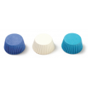 Caissettes à mini cupcakes blanc/bleu clair & foncé, 200 pièces