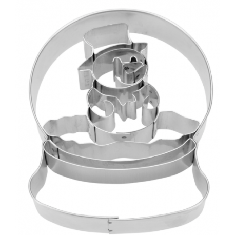 Cookie cutter Snowman glass ball,  approx. 8 cm