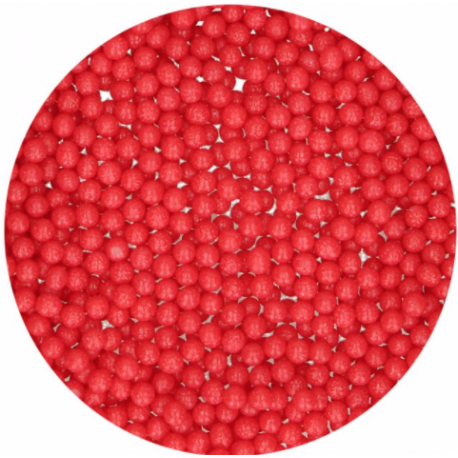 Funcakes - Essbare Perlen glänzend rot, 4 mm, 80 g
