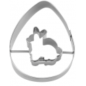Cookie cutter Egg with rabbit, 7 cm