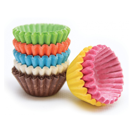 Baking Cups Micro size bold colors, 140 pieces