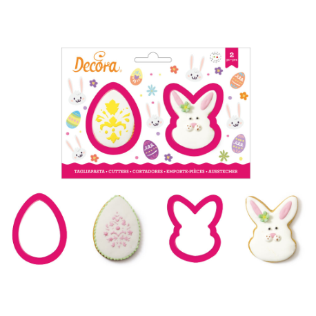 Decora - Emporte-pièce oeuf & tête de lapin