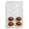 Decora - Moule en plastique rigide pour oeuf moyen en chocolat, 10 cavités, 60 X 42 mm