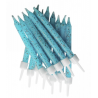 Baby blue glitter candles, 12 pieces