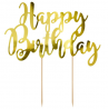Décoration Happy Birthday carton doré