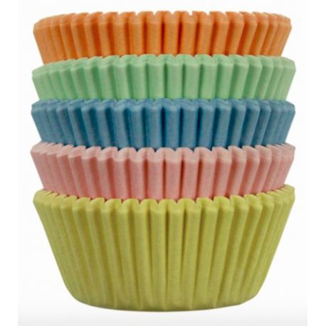 Cupcake Backförmchen mini Pastellfarben, 100 Stück