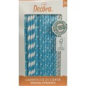 Decora - Paper Straw blue mix, 80 pieces