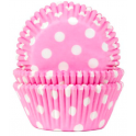 Caissettes à cupcakes rose à pois, 50 pièces