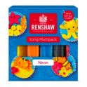 Renshaw - pâte à sucre couleurs néons, 5x100 g