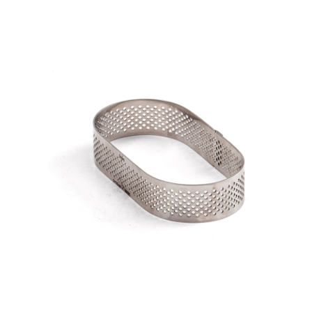Decora - Tart shape perforated oval, 10 X 6 X 2 H CM