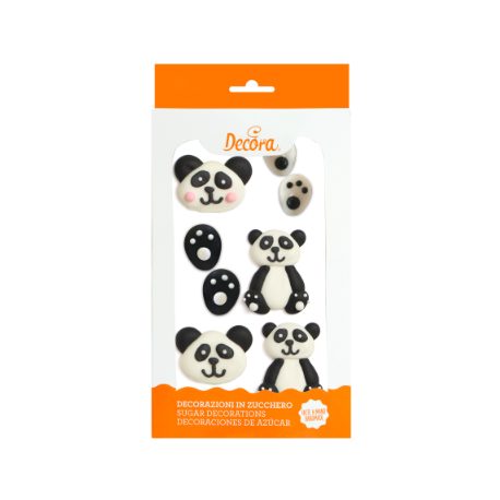 Decora Sugar decoration Panda, 6 pieces