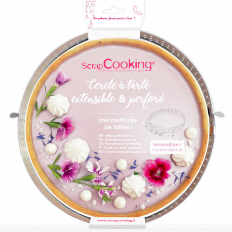 ScrapCooking - Cercle à tarte modulable, 16-30 cm, 3 cm h