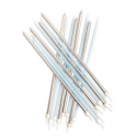 Tall candles baby blue & silver, 16 pieces