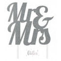Topper Mr & Mrs argenté glitter