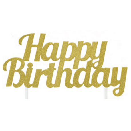 AH - Kuchetopper Topper Happy Birthday gold Glitter