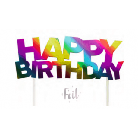 AH - Kuchetopper Topper Happy Birthday Regenbogen