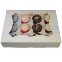 Boîte à cupcakes blanche, pour 12 pièces avec séparateur ECO