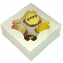 Cupcake Schachtel weiss, für 4 Stück mit Einleger ECO