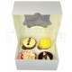 Cupcake Box White, Standard, 4-cavity with inserts ECO