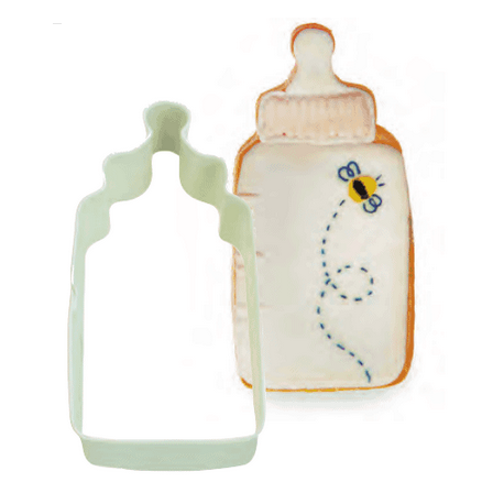 Ausstechform Babyflasche weiss, 10 cm