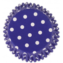 Cupcake Förmchen weisse Punkte auf blau, 30 Stück