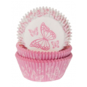 Caissettes à cupcakes papillon rose, 50 pièces