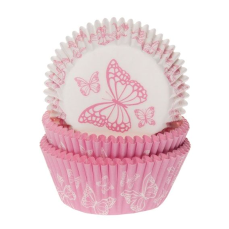Baking Cups pink butterfly, 50 pieces