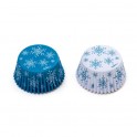Cupcake Backförmchen Eisblumen Blau, 36 Stück