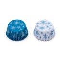 Baking Cupcake cups Blue Snowflakes, 36 pieces