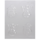CK - Plastic mold for chocolate reindeer and snowman, 4 cavities
