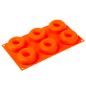 Silikomart - Moule en silicone donuts, 6 cavités